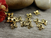 Helmihattu nelilehtinen, 5x7mm, kulta, 20kpl