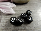 Kirjainhelmi G, 7mm, musta, 1kpl