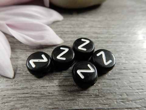 Kirjainhelmi Z, 7mm, musta, 1kpl