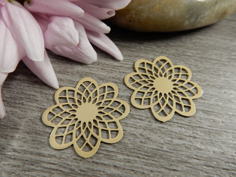 Kukkariipus, 19x20mm, beige, 1kpl