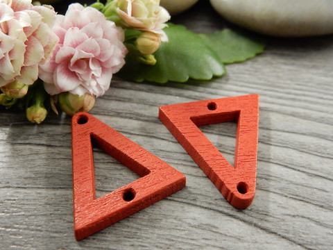 Puuriipus kolmio, 21x19mm, punainen, 1kpl