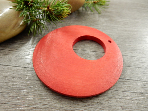 Puuriipus ympyrä, 60mm, punainen, 1kpl