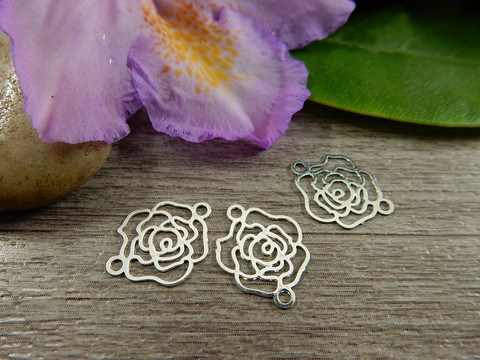 Kukkariipus/linkki, 13x10mm, kirkashopea, 1kpl