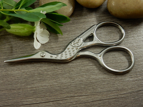 Haikarasakset, 9.5cm, hopea, 1kpl