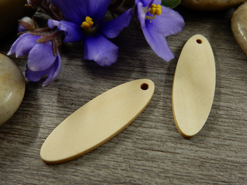 Puuriipus ovaali, 36x12mm, ruskea, 1kpl