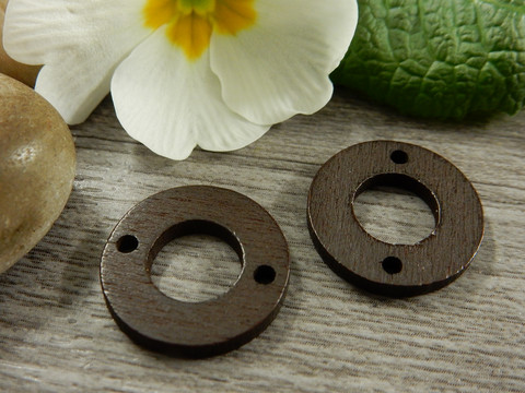 Puuriipus ympyrä, 18mm, tummanruskea, 1kpl