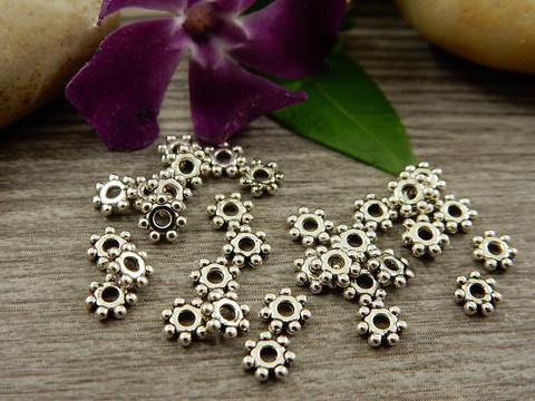 Metallihelmi rondelli, 4x1.5mm, kromi, 20kpl