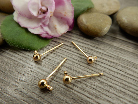 Korvakorutappi lenkillä, 3x13mm, vaaleakulta, 1pari