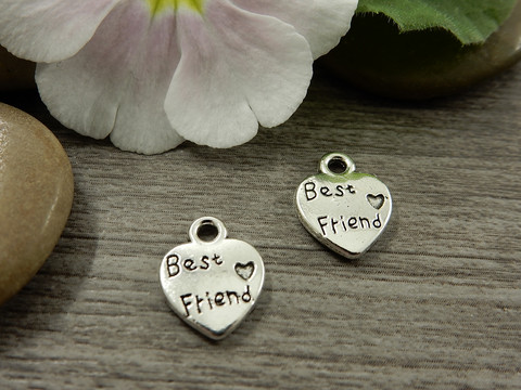 Best friend riipus, 13x10mm, kromi, 1kpl