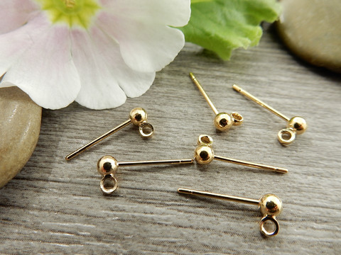Korvakorutappi lenkillä, 3x14mm, vaaleakulta, 1pari