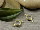 Strassiriipus/ linkki, 13x6mm,kirkas/ kulta, 1kpl