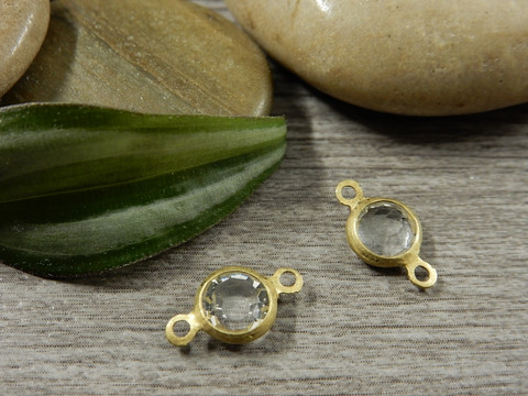 Strassiriipus/ linkki, 13x6mm,kirkas/ kulta, 1kpl