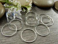 Linkki ympyrä, 14x1mm, umpi, kirkashopea, 10kpl