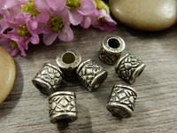 Akryylihelmi putki, 8x7.5mm, hopea, 20kpl