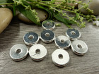 Metallihelmi litteä, 12mm, kromi, 10kpl