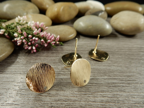 Korvakorutappi laine, 12x13mm, kulta, 1pari