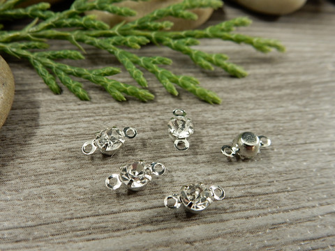 Strassiriipus/linkki, 8x4mm, kromi/kirkas, 1kpl