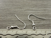Korvakorukoukku 19x19mm, kirkashopea, 10 paria