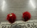 Pom pom riipus, 17x14mm, punainen/ kulta, 1kpl