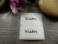 Kiitos tarra, 13x25mm, valkoinen, 10kpl
