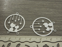 Kissatriipus, 26x22mm, valkoinen, 1kpl