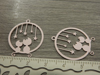 Kissatriipus, 26x22mm, vaaleanpunainen, 1kpl