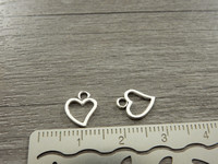 Sydänriipus, 10x8mm, kromi, 1kpl