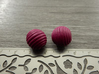 Puuhelmi, 14mm, pinkki, 1kpl