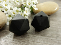 Silikonihelmi hexagon, 17mm, musta, 1kpl