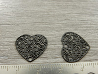 Sydänriipus/linkki, 15x16mm, musta, 1kpl