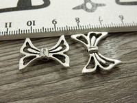 Metallihelmi/ riipus siivet, 20x7mm, kromi, 1kpl