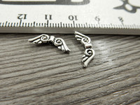 Metallihelmi/ riipus siivet, 16x6mm, kromi, 1kpl