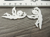 Puuriipus enkeli, 46x31mm, valkoinen, 1kpl