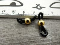 Silmälasinauha pidike, 20x5mm, musta/kulta, 2kpl