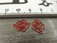 Kukkariipus/linkki, 13x10mm, punainen, 1kpl