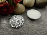 Kapussi glitter, 20mm, hopea, 1kpl