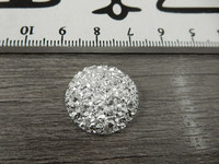 Kapussi glitter, 20mm, hopea, 1kpl
