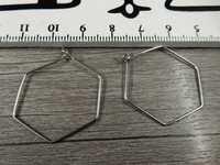 Korvakorurengas hexagon, 29x31x0.6mm, rst, 1pari