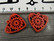 Puuriipus sydän, 25x24mm, punainen, 1kpl