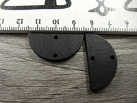 Puoliympyrä puuriipus/linkki, 31x15mm, musta, 1kpl