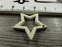 Puuriipus tähti, 24x25mm, luonnonvalkoinen, 1kpl