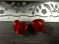 Lamppuhelmi sydän, 13x13x8mm, punainen, 4kpl