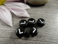 Kirjainhelmi L, 7mm, musta, 1kpl