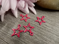 Tähtiriipus, 11x10mm, pinkki, 1kpl