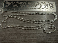 Palloketju,valmisketju, 2mm/70cm, kirkashopea, 1kpl