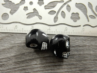Akryylihelmi pääkallo, 10x8x9mm, musta, 20kpl
