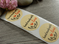 Handmade with love tarra, 25mm, ruskea, 10kpl
