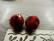 Pom pom riipus, 17x14mm, punainen-musta/kulta, 1kpl