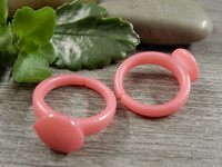Sormuspohja 9mm, lasten, pinkki, 1kpl