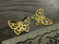 Perhonenriipus, 16x21mm, kulta, 1kpl
